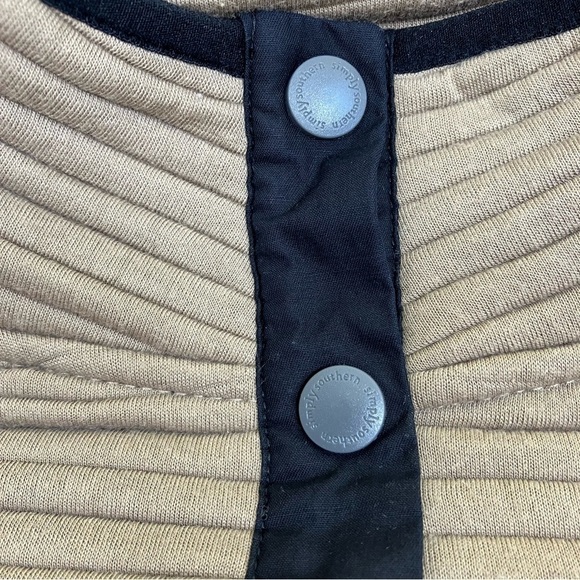 Simply Southern Mocha Ribbed Pullover Sweater Snap Collar Casual Comfy Sz S - Picture 14 of 16